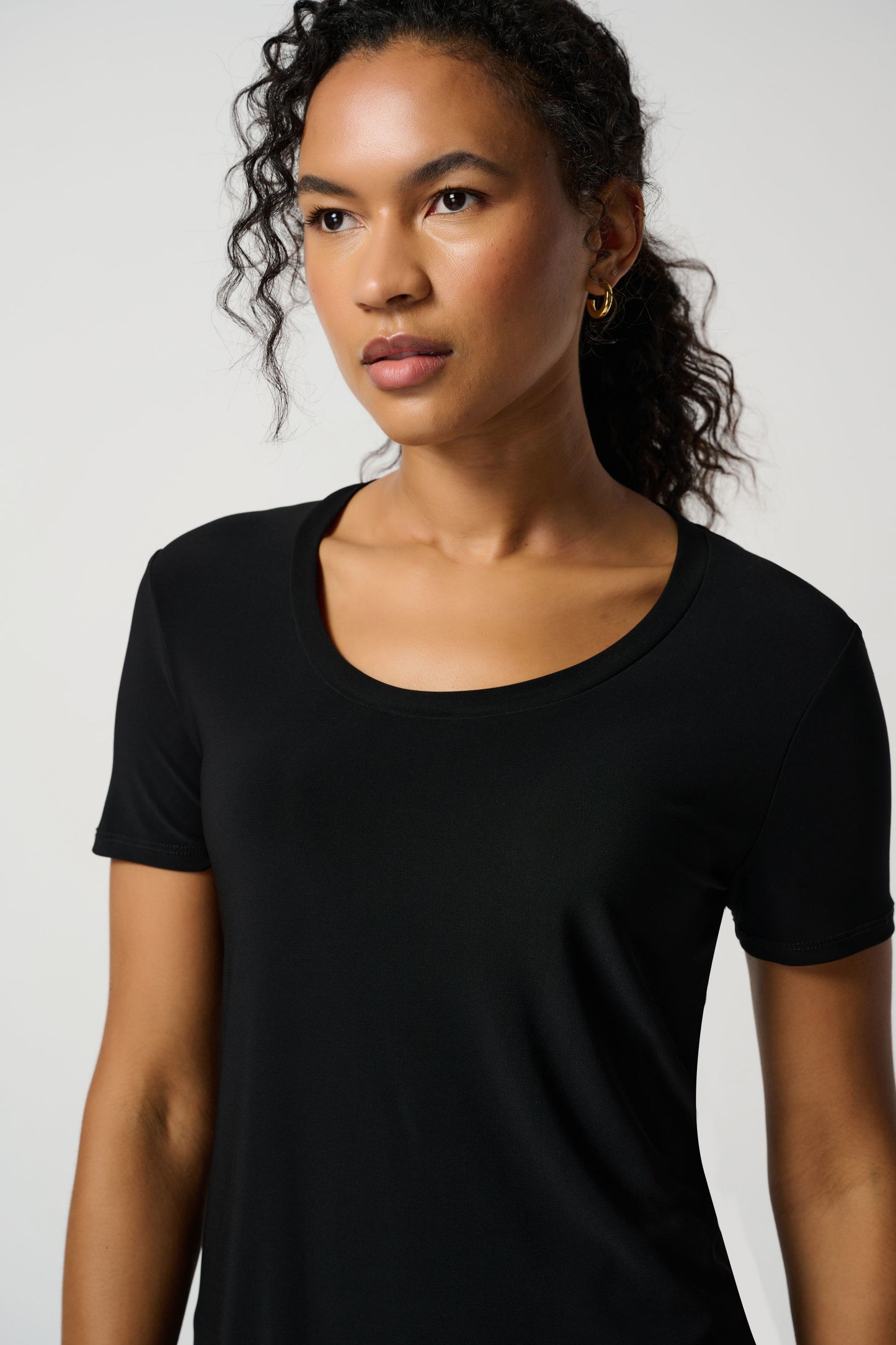 Pearls Boutique Port Dover Ontario - Joseph Ribkoff Essential Tee Shirt . The Perfect T Shirt. Wear On Its Own, Or As A Layering Piece. Light Weight classic Ribkoff Jersey Stretch Fabric. Crew Neckline Short Sleeves Shirt Style Hemline.