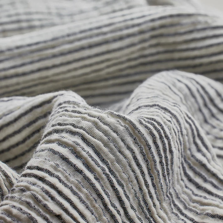 POKOLOKO Striped Crinkle Cotton Strappy Dress