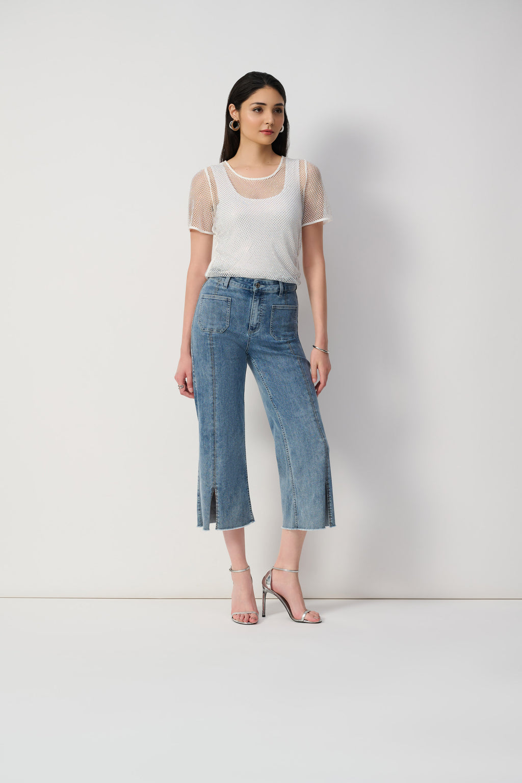 Joseph Ribkoff - Wide Leg Cropped Jeans - 251901