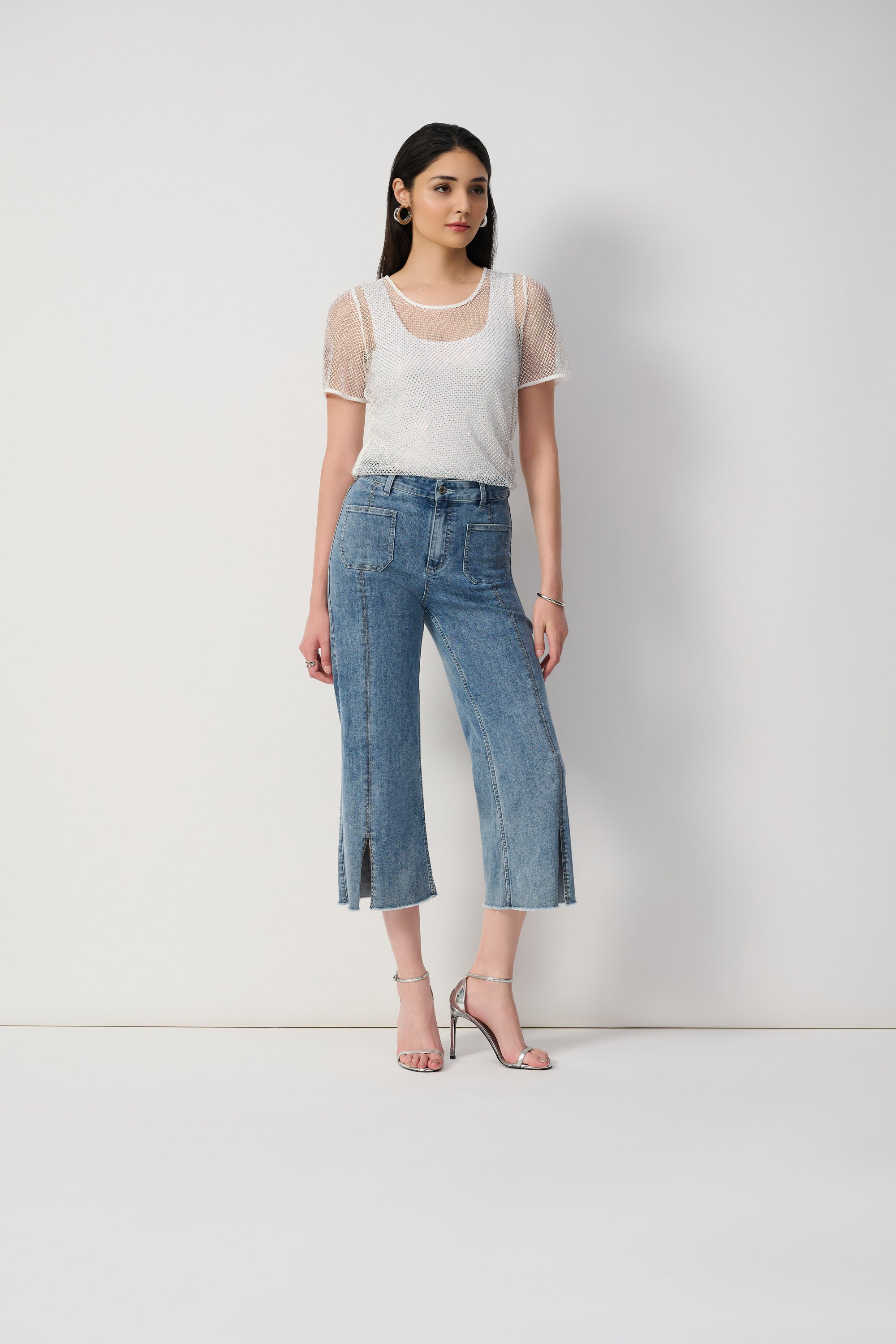 Joseph Ribkoff - Wide Leg Cropped Jeans - 251901