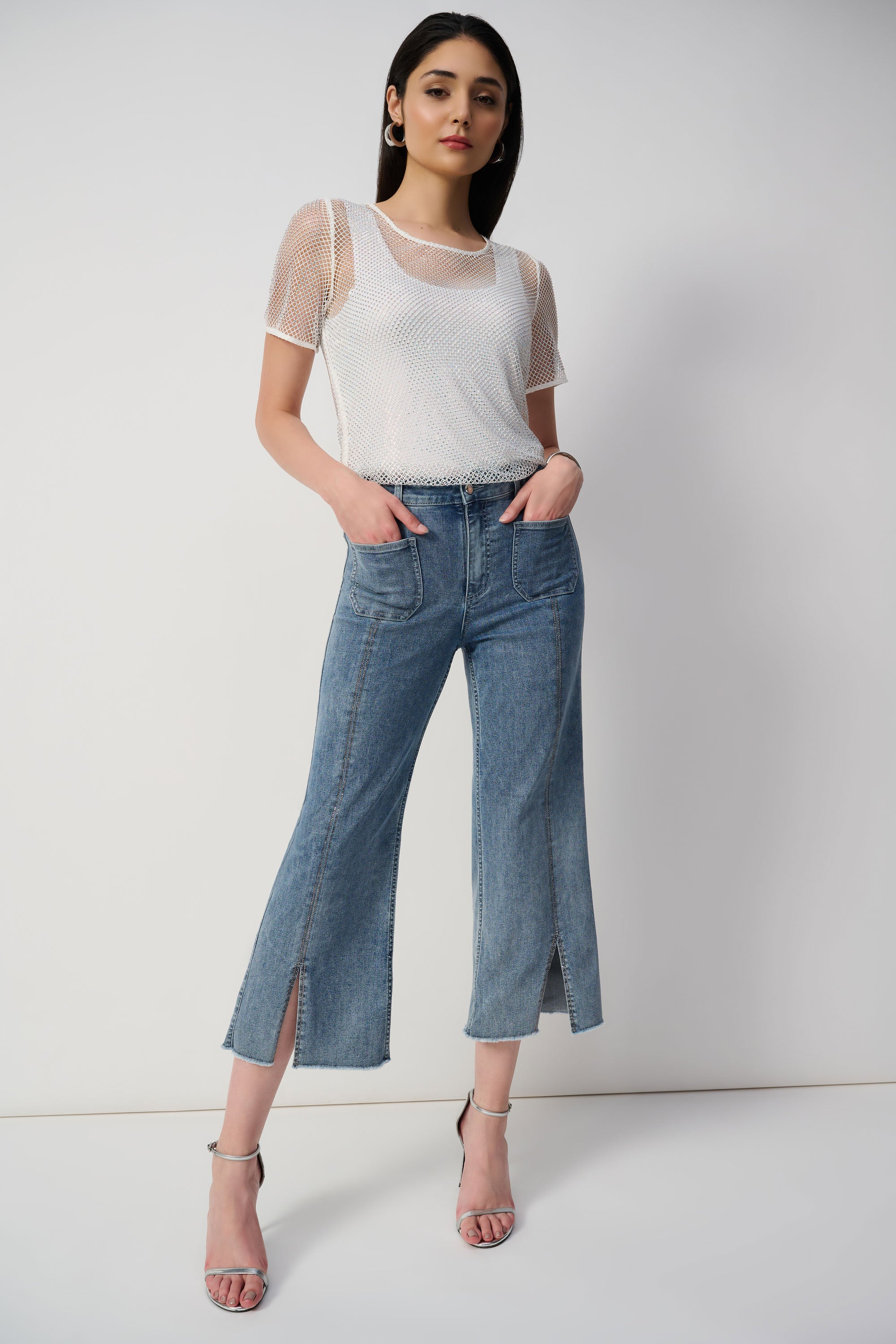 Joseph Ribkoff - Wide Leg Cropped Jeans - 251901
