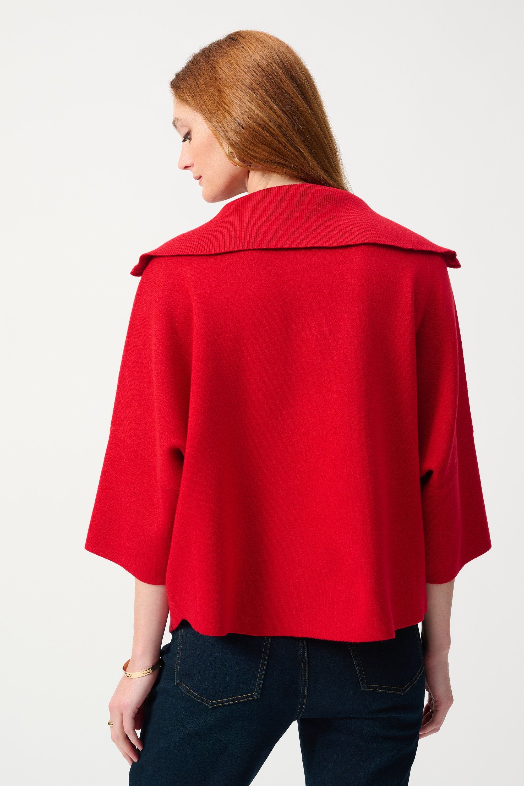 Joseph Ribkoff 243954 - Jacquard Zipped Collar Sweater