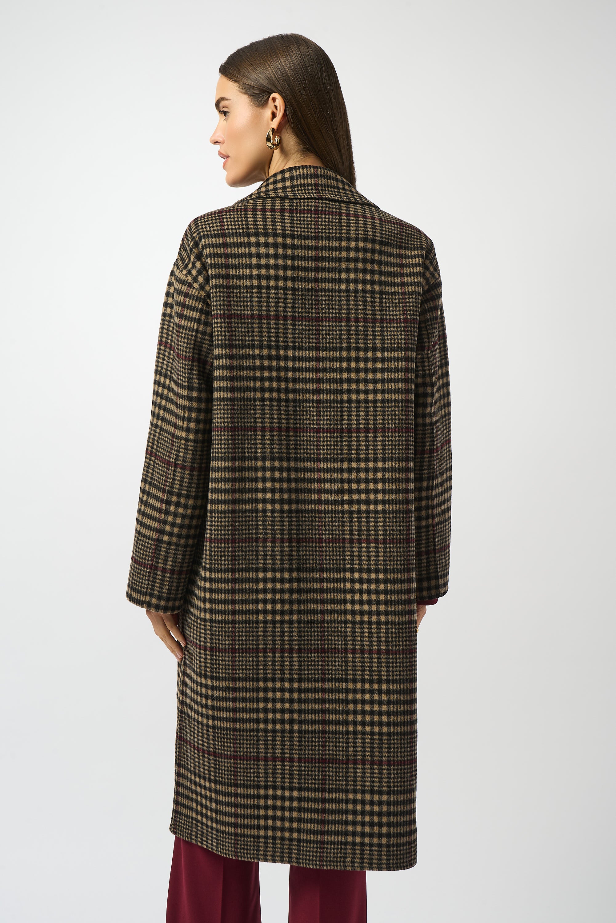 Joseph Ribkoff - 253946 Wool Blend Plaid Double-Faced Coat