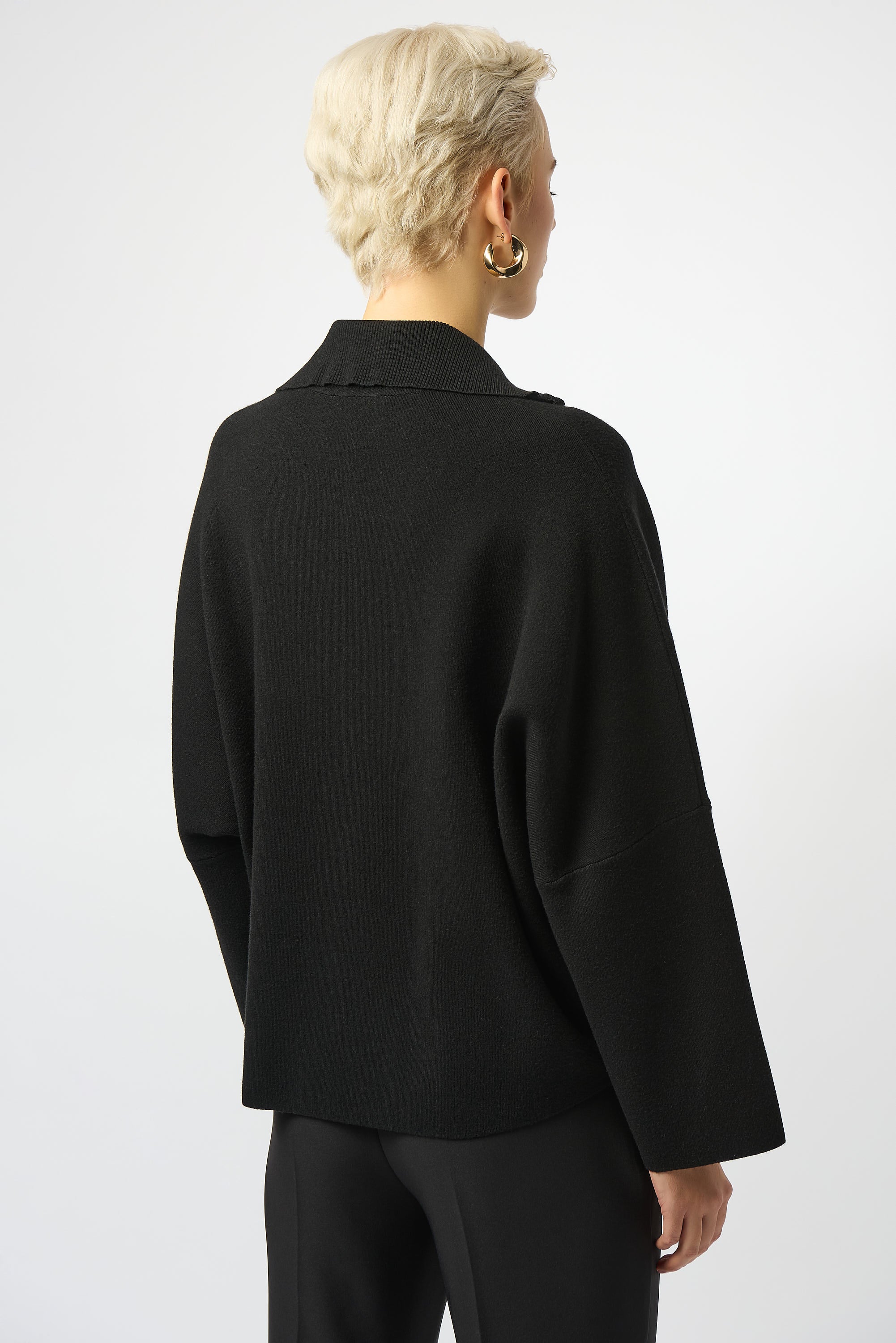 Joseph Ribkoff | Sweater Knit Boxy Pullover With Zipped Collar