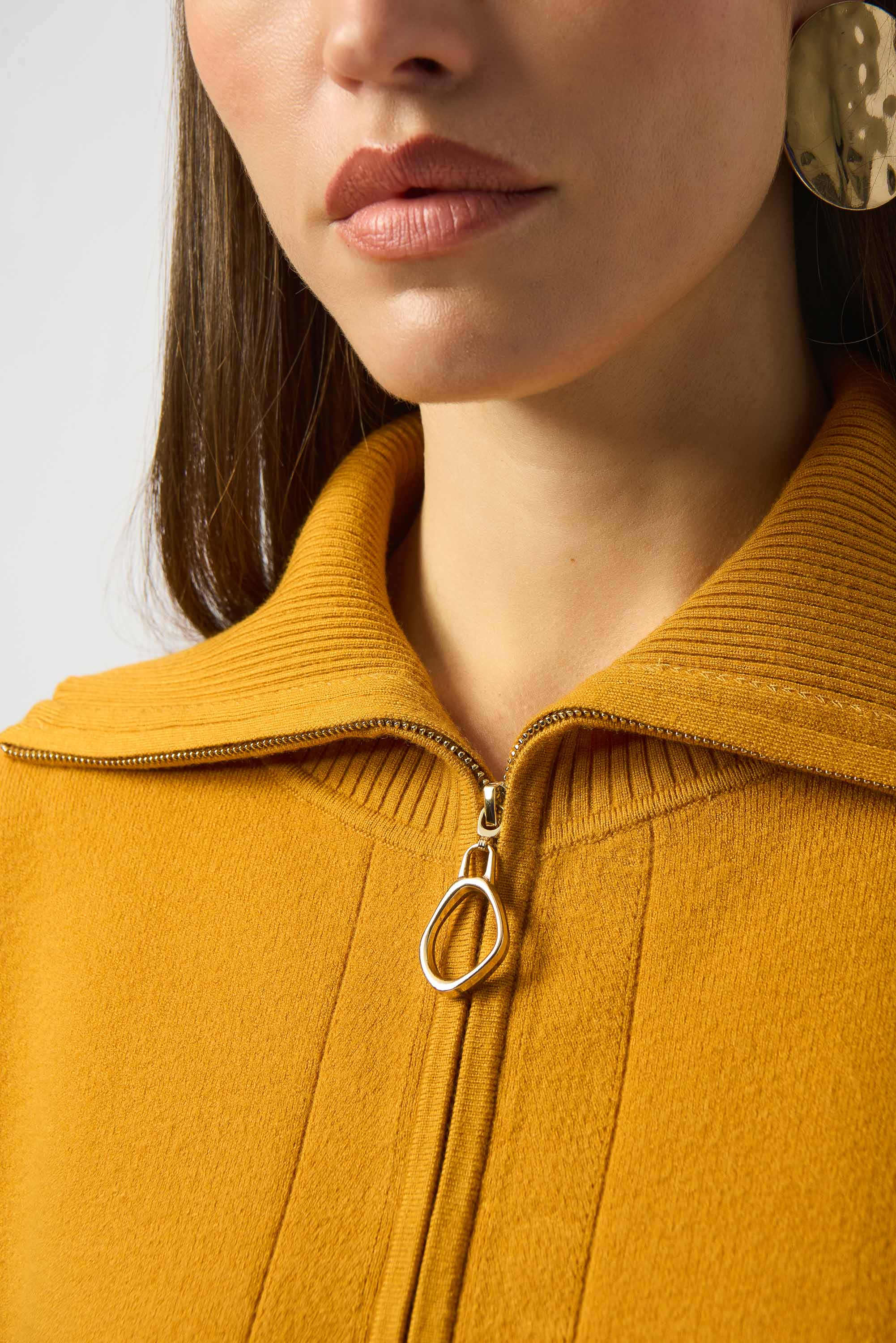 Joseph Ribkoff | Sweater Knit Boxy Pullover With Zipped Collar 253963