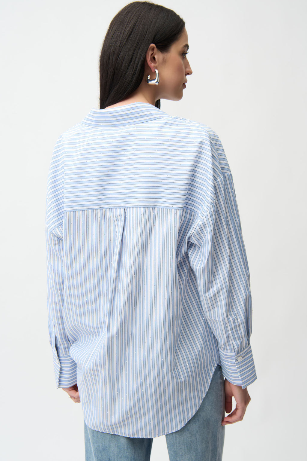Joseph Ribkoff Tencel Stripe Print Boxy Blouse 261931