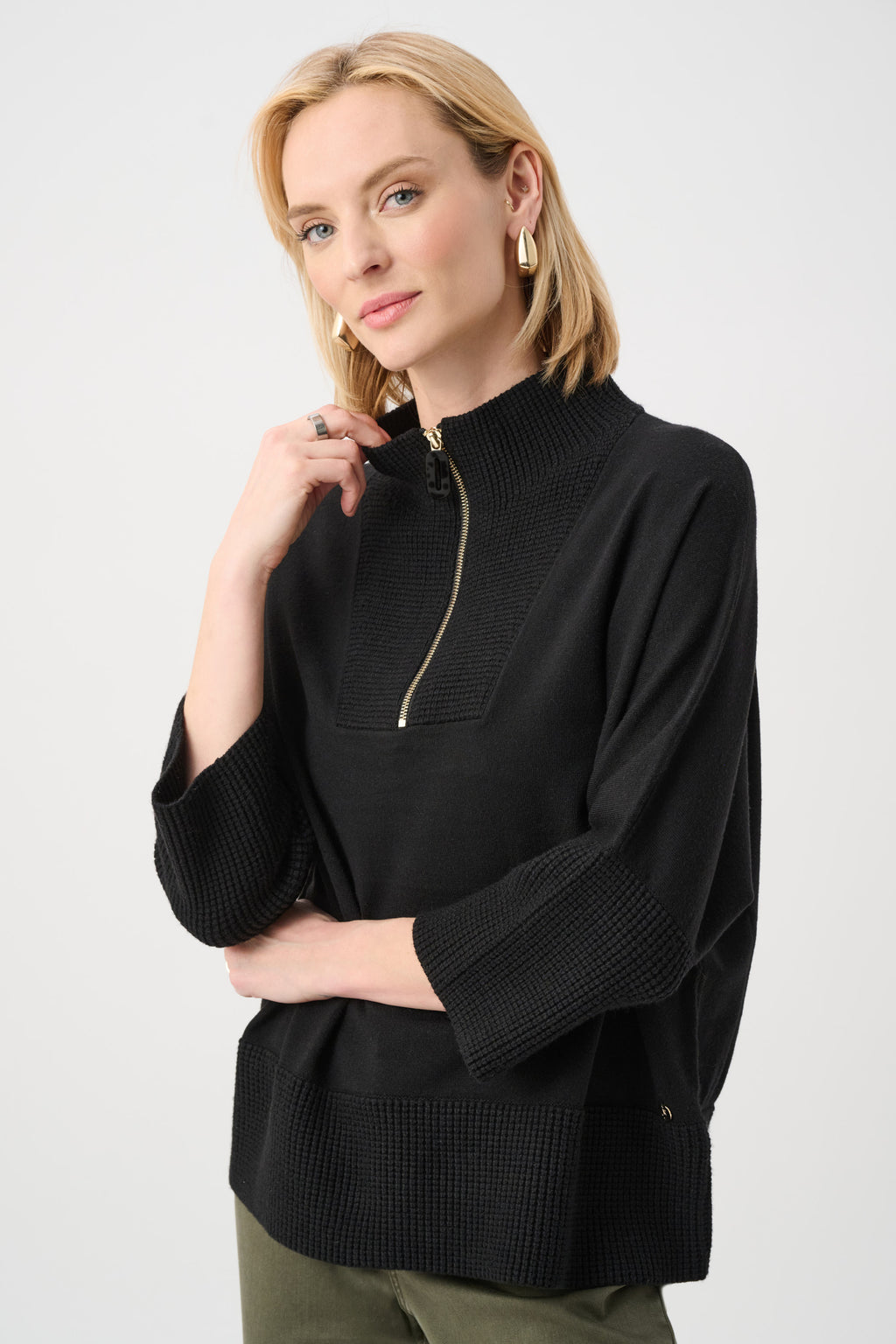 Brushed Viscose And Nylon Funnel-Neck Sweater 263937
