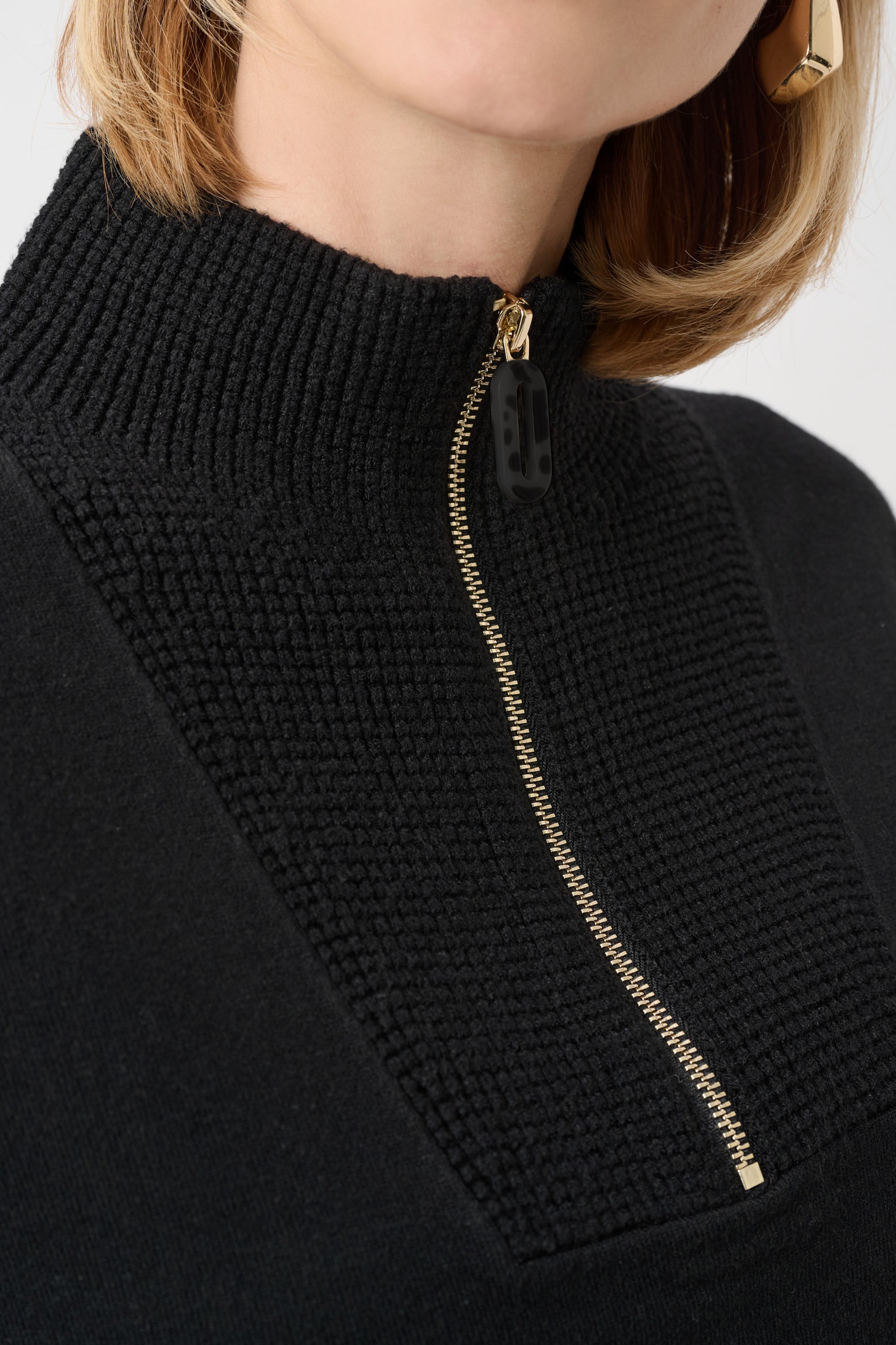 Brushed Viscose And Nylon Funnel-Neck Sweater 263937
