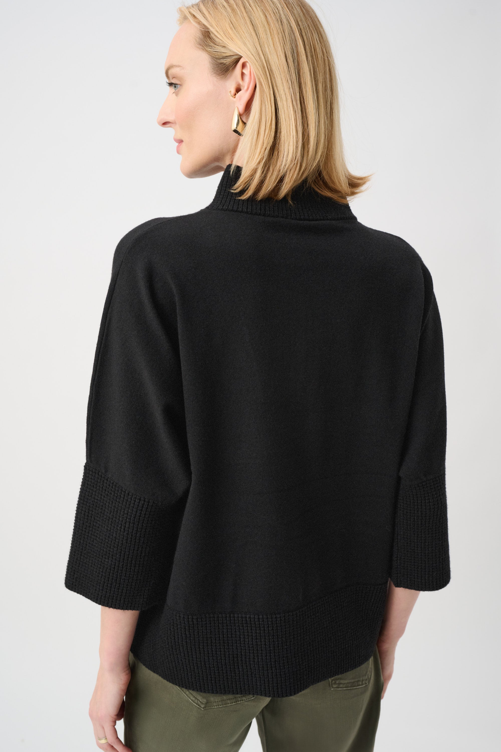 Brushed Viscose And Nylon Funnel-Neck Sweater 263937