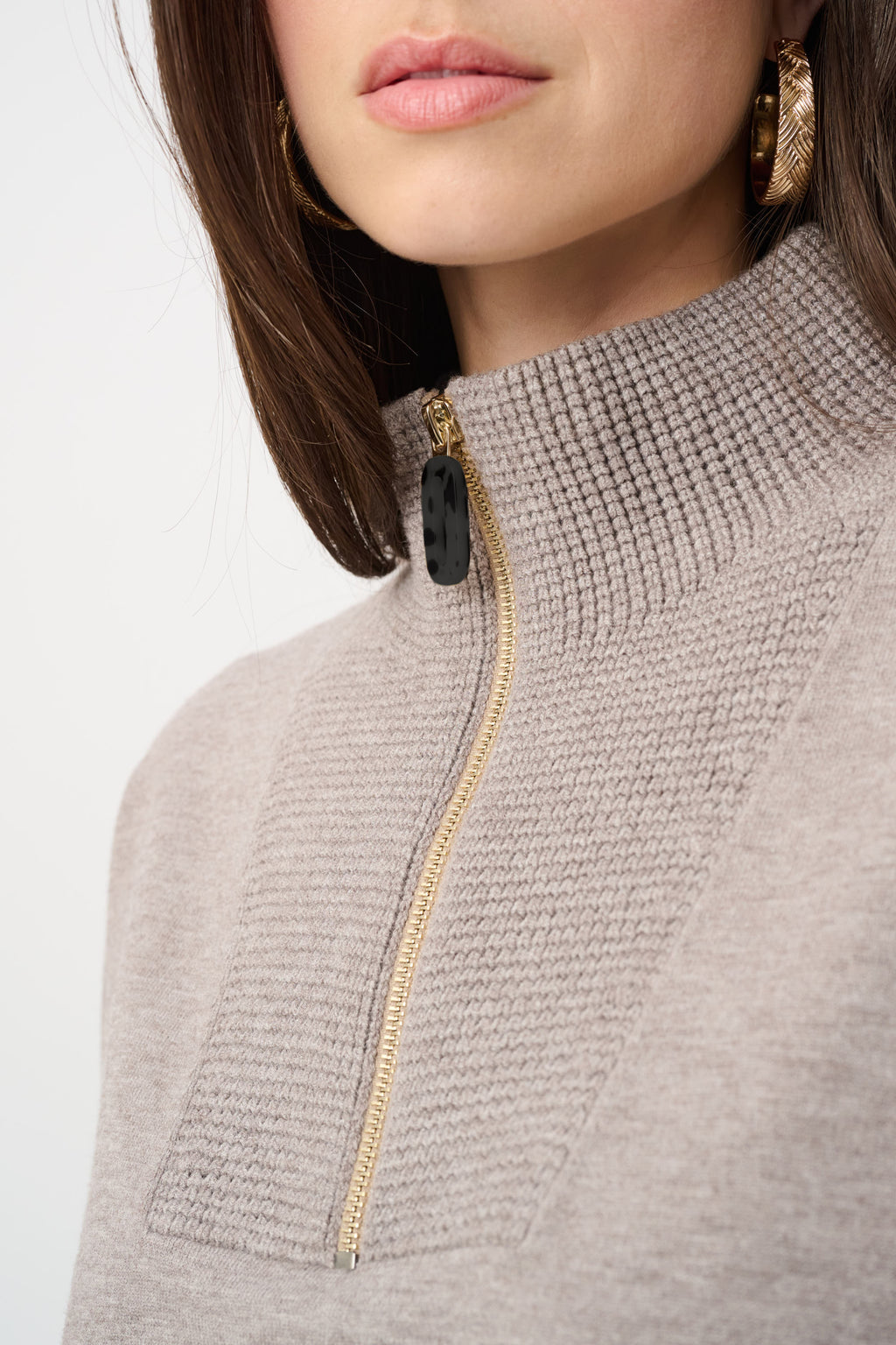 Brushed Viscose And Nylon Funnel-Neck Sweater 263937