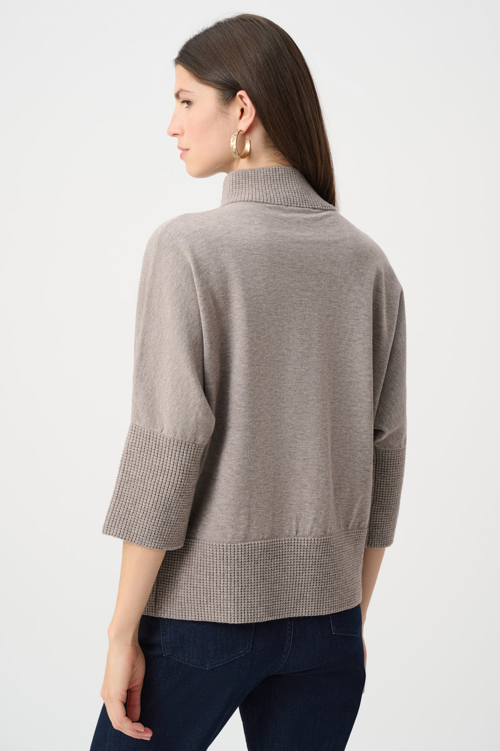 Brushed Viscose And Nylon Funnel-Neck Sweater 263937
