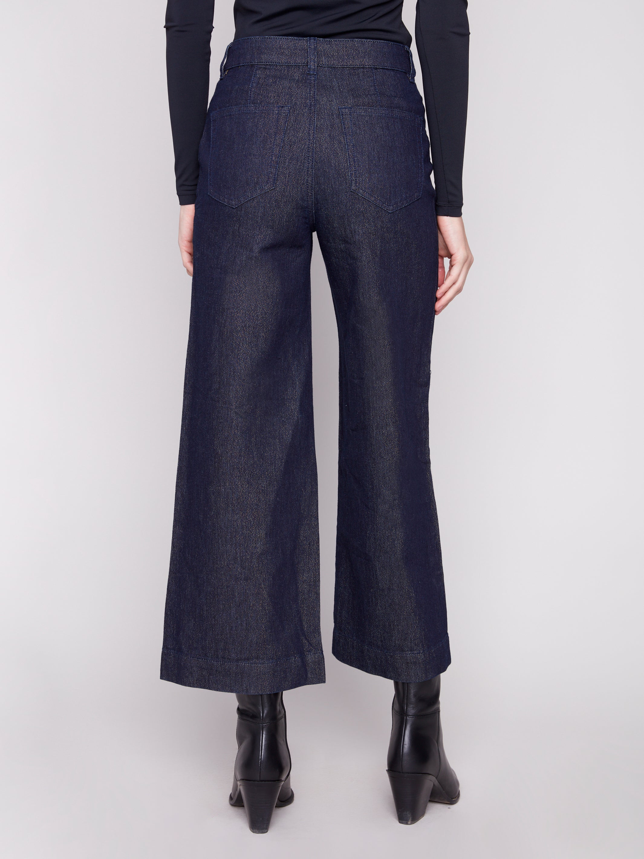 CharlieB Metallic Patch Pocket Flare Jeans