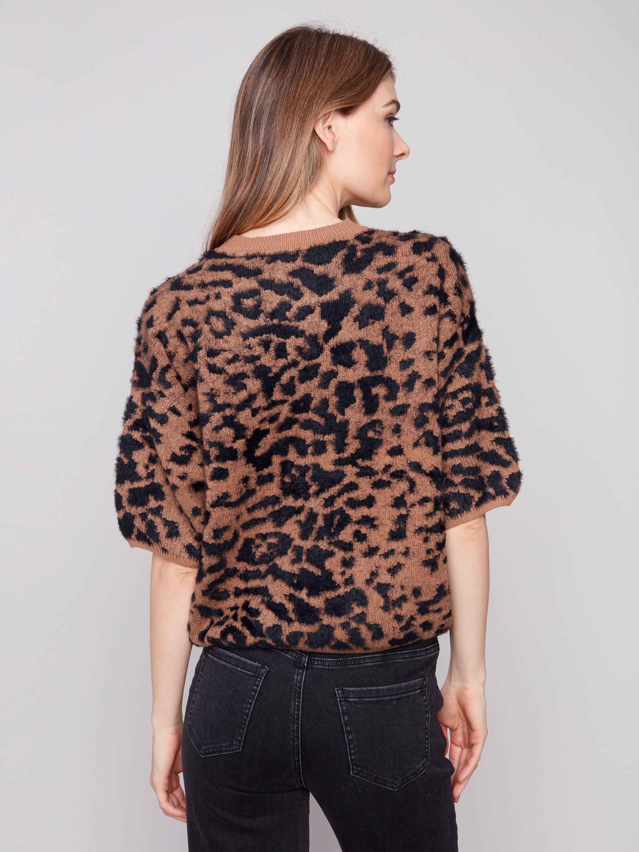 Balloon Elbow Sleeve Knit Sweater