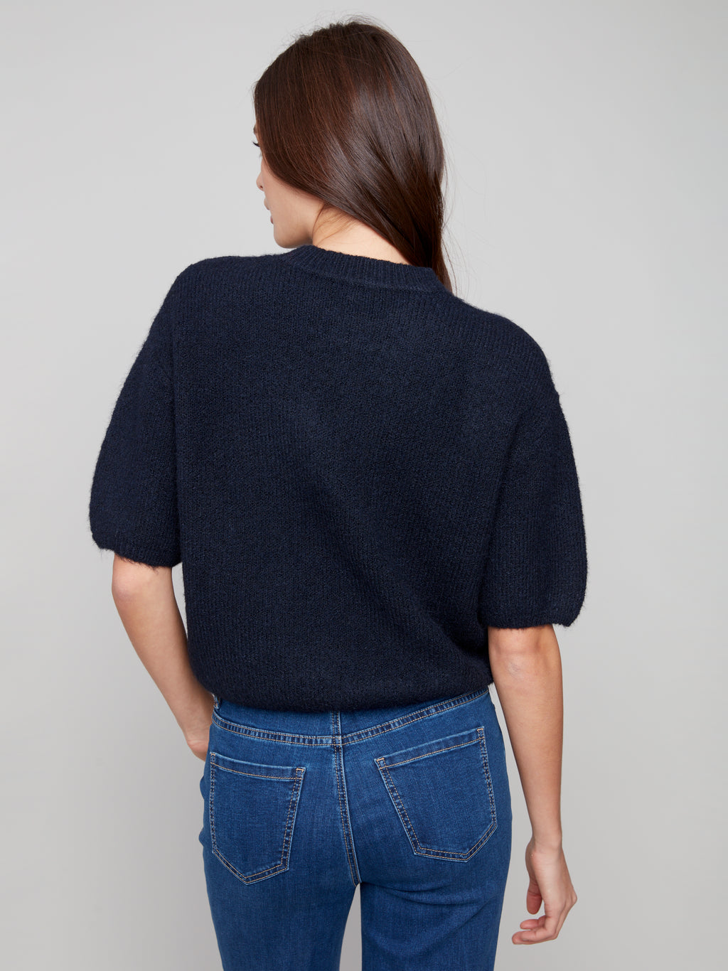 Balloon Elbow Sleeve Knit Sweater