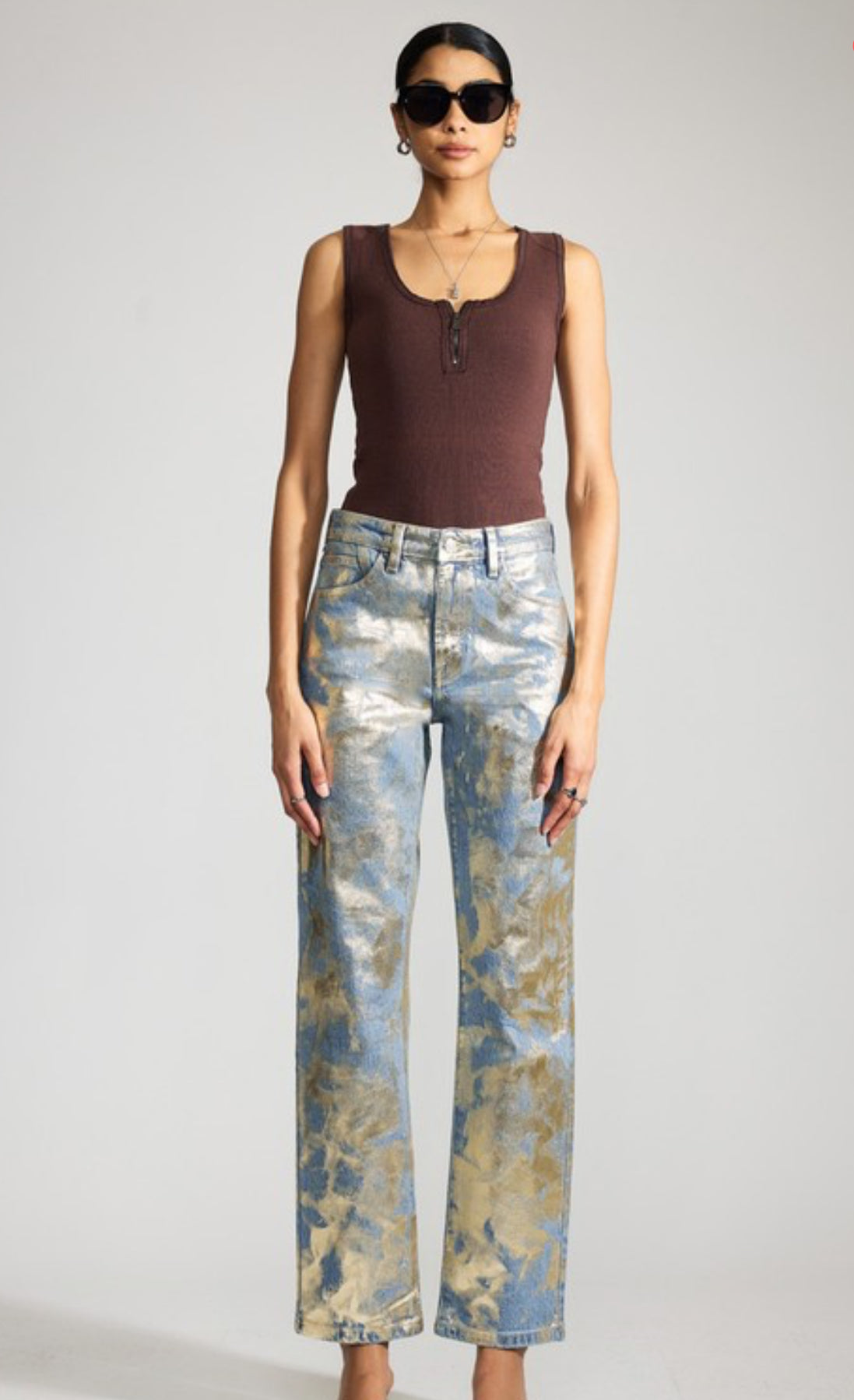 Premier domestic washed foil jeans