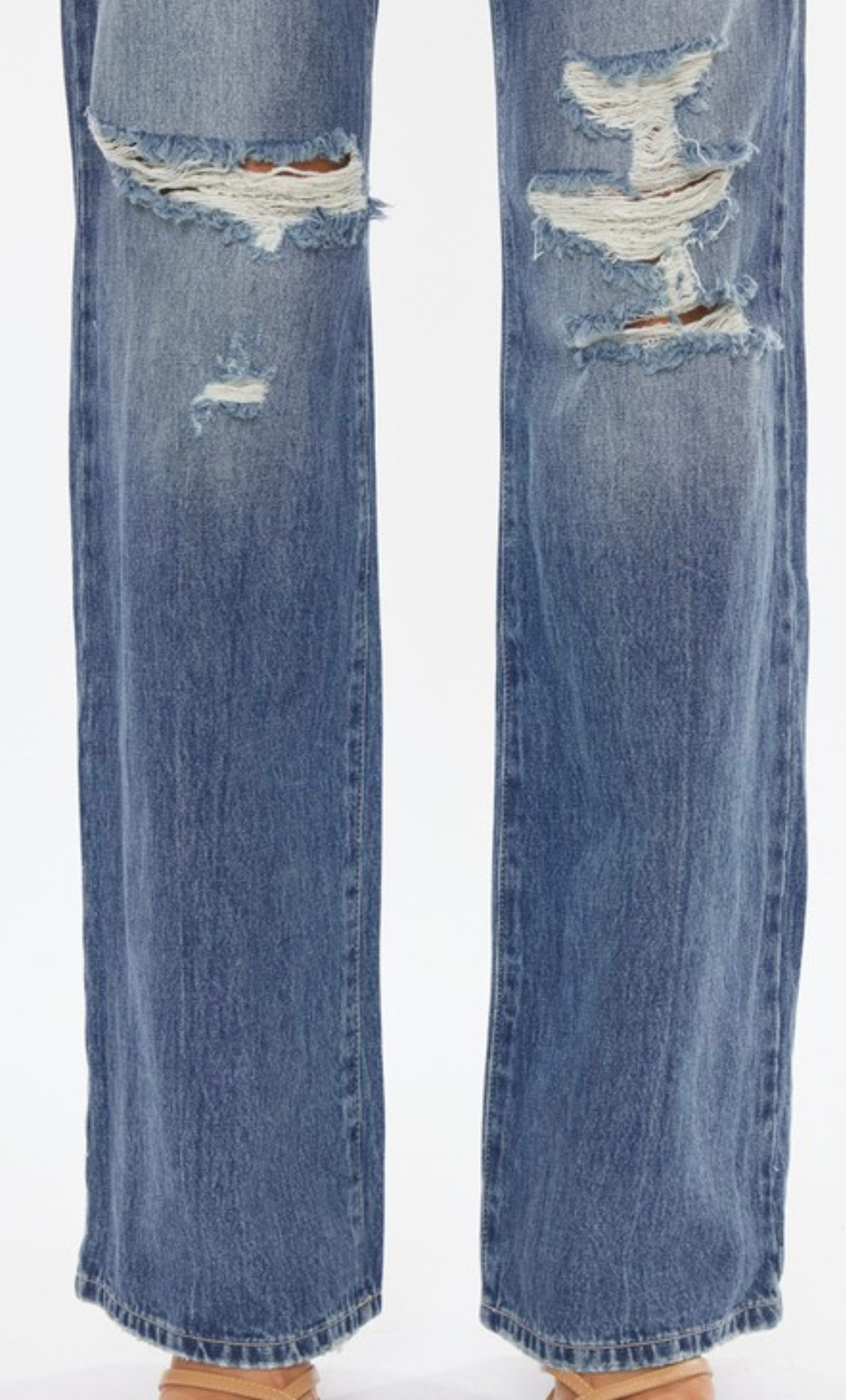 Pearls Boutique-Port Dover Ontario-Ultra high-rise 90s wide leg flare jeans

Medium wash Rigid, distressed, Hidden button fly

Regular hem

11 1/2 inch rise

34 inch inseam

100% cotton

11.4 OZ
5 pocket styling 