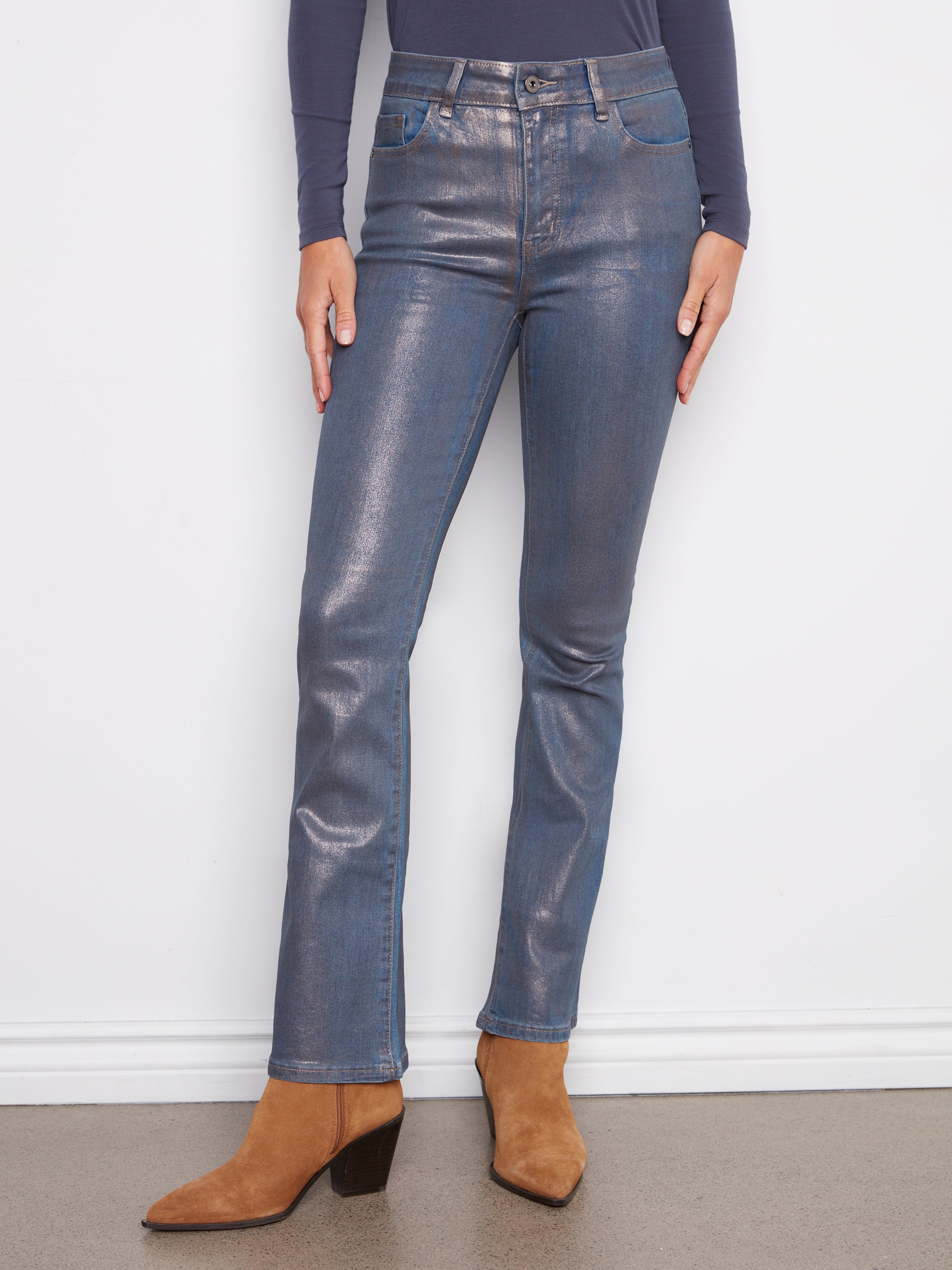 Foiled Bootcut Jeans