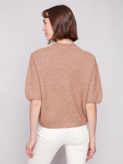 Balloon Elbow Sleeve Knit Sweater