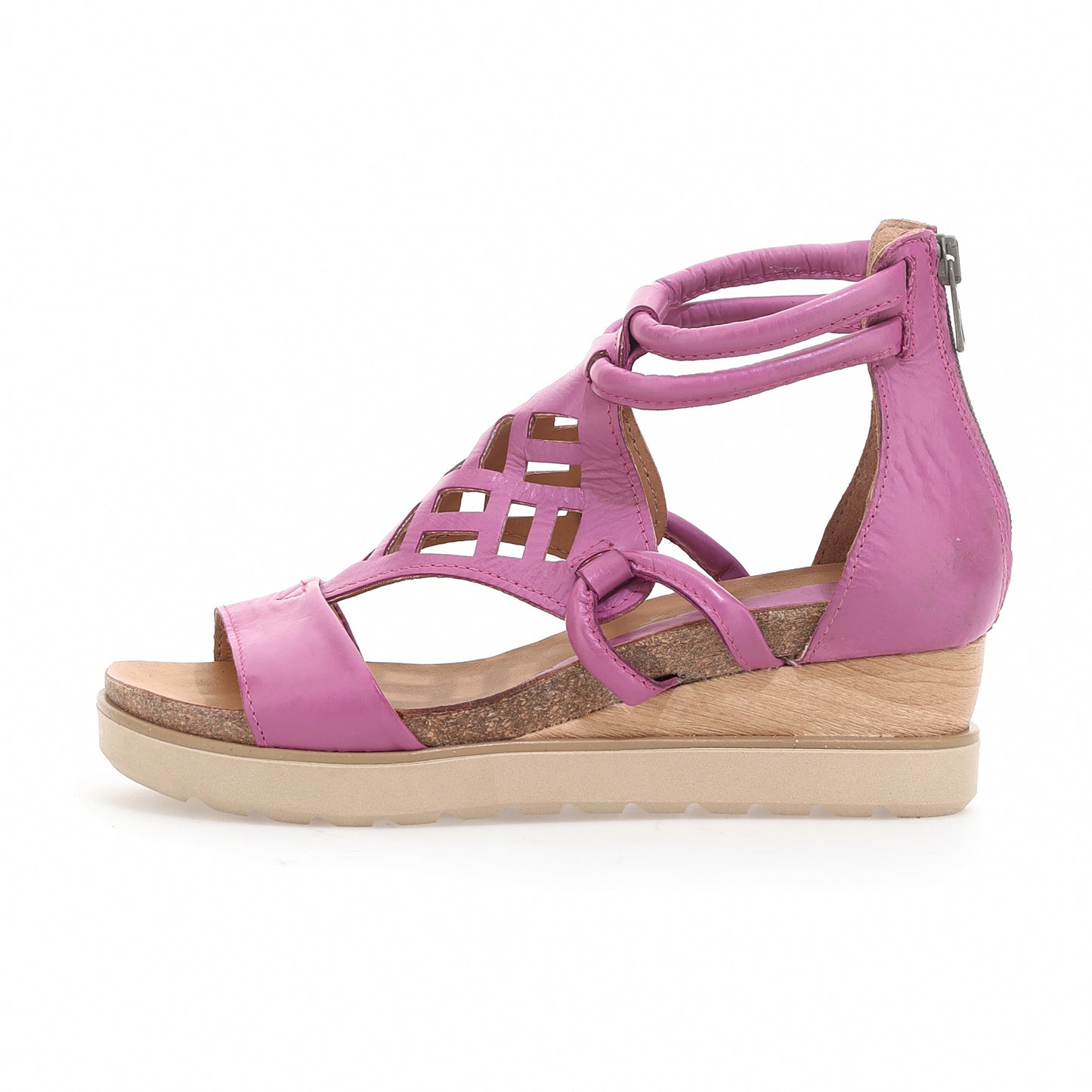 MJUS Italian Leather Cutout zip back sandals