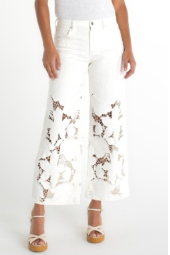 Liverpool stride wide leg with lace detail