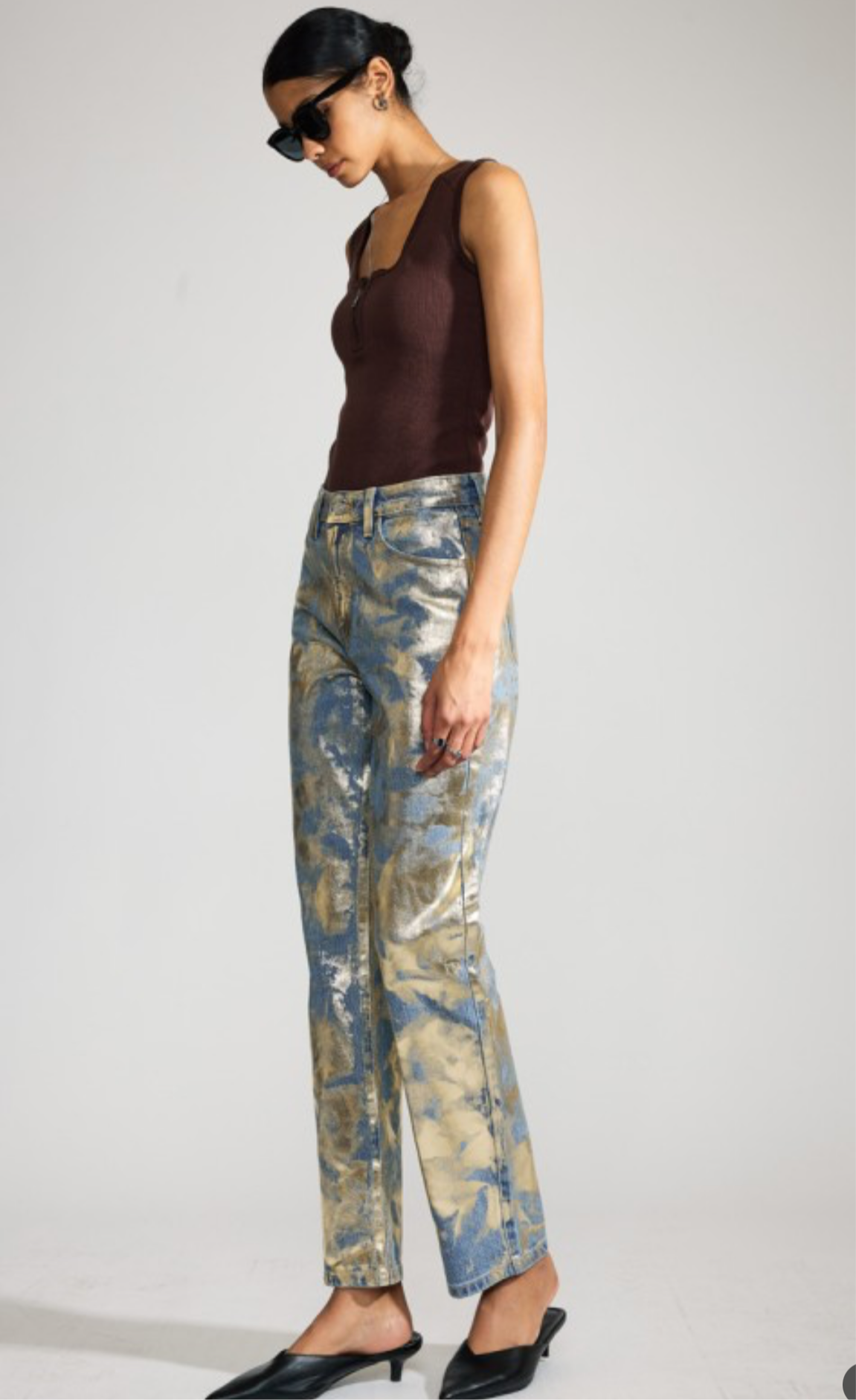 Premier domestic washed foil jeans