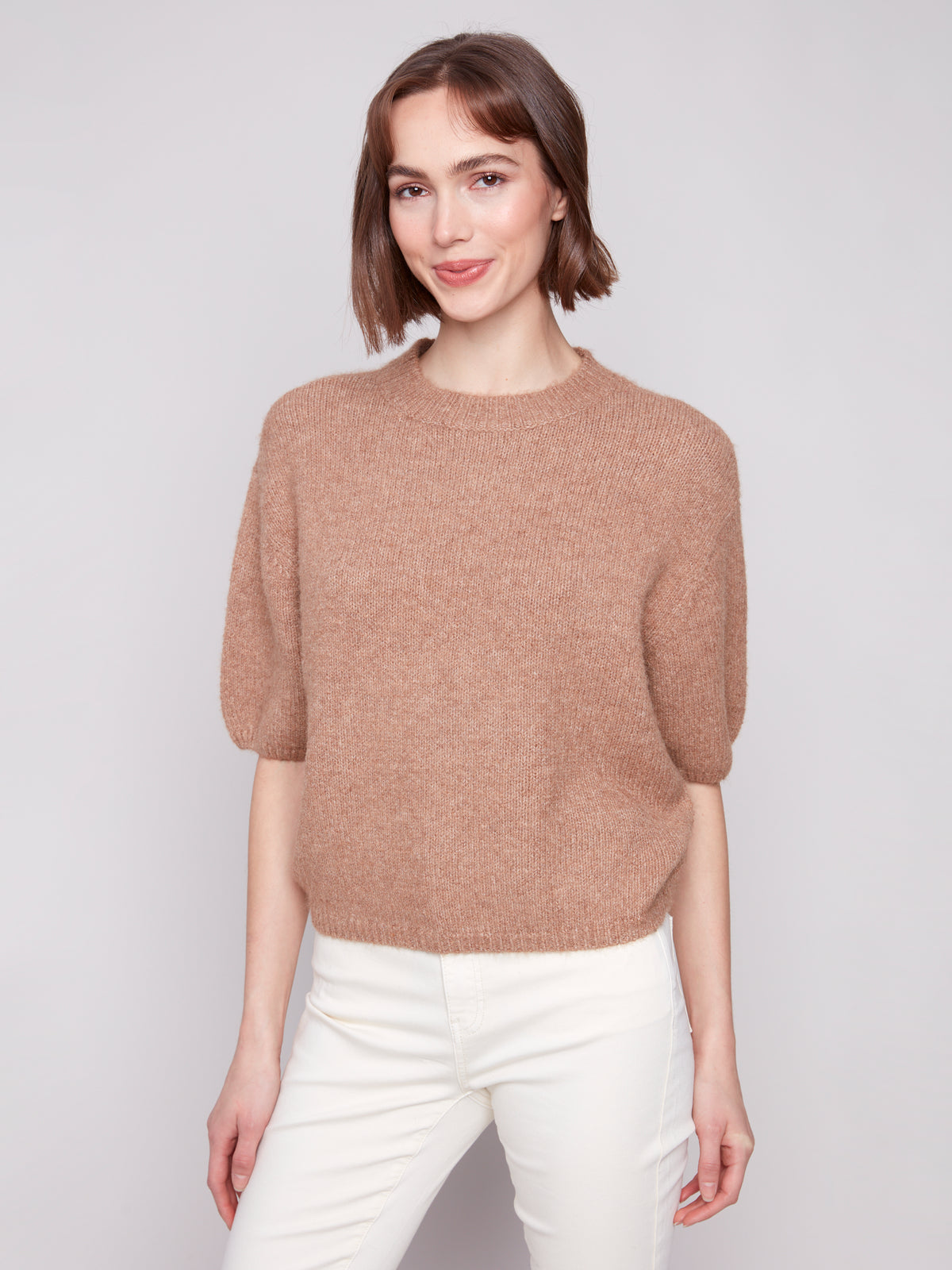 Balloon Elbow Sleeve Knit Sweater