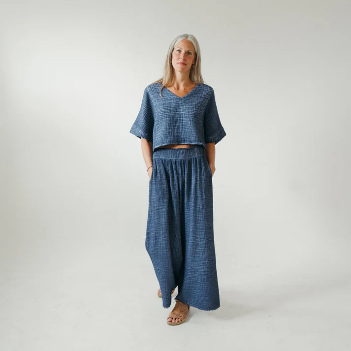 POKOLOKO Crinkle Palazzo Pants