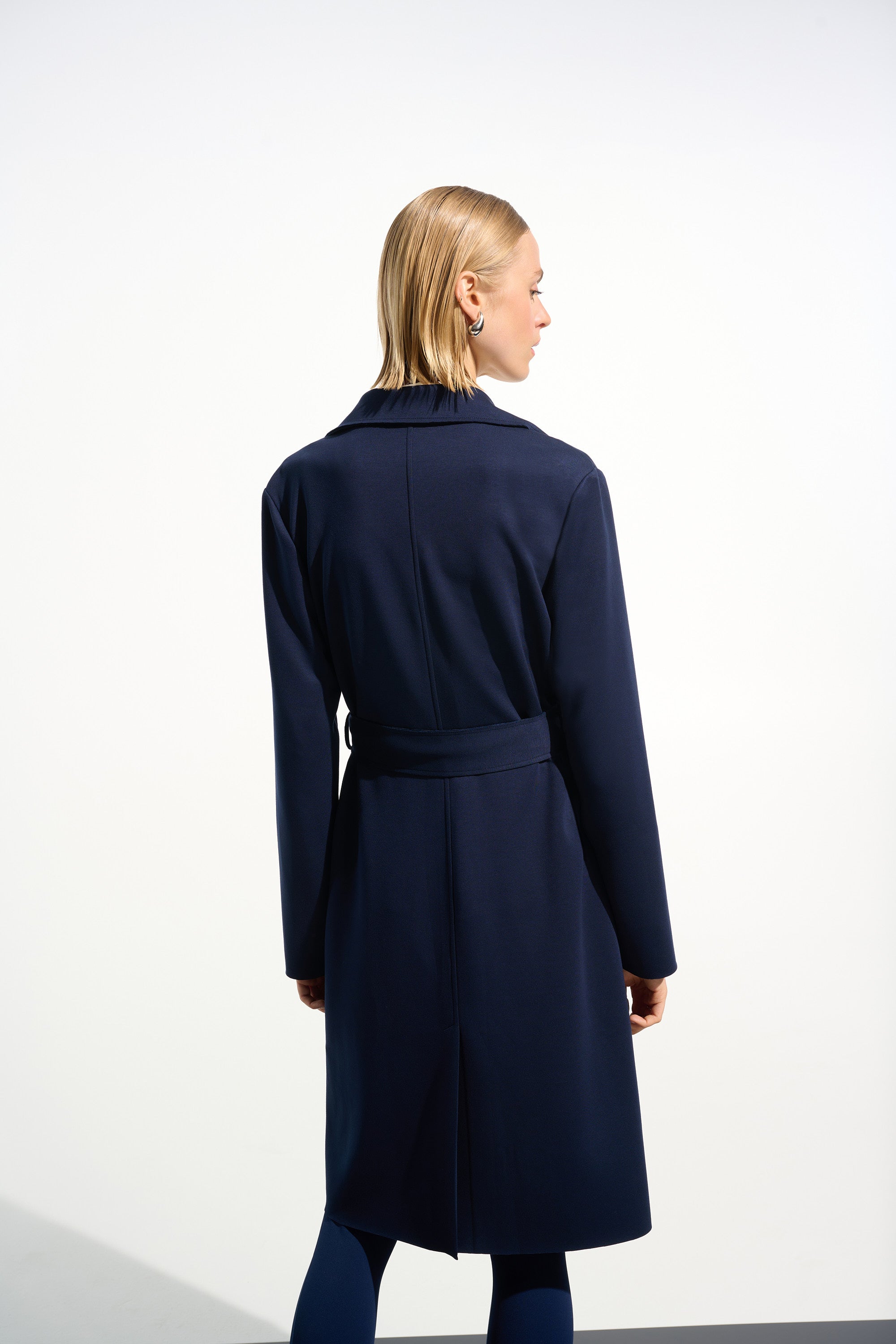 Joseph Ribkoff-Trench Coat with pockets- back view-available at PEARLS Boutique in Port Dover, Ontario