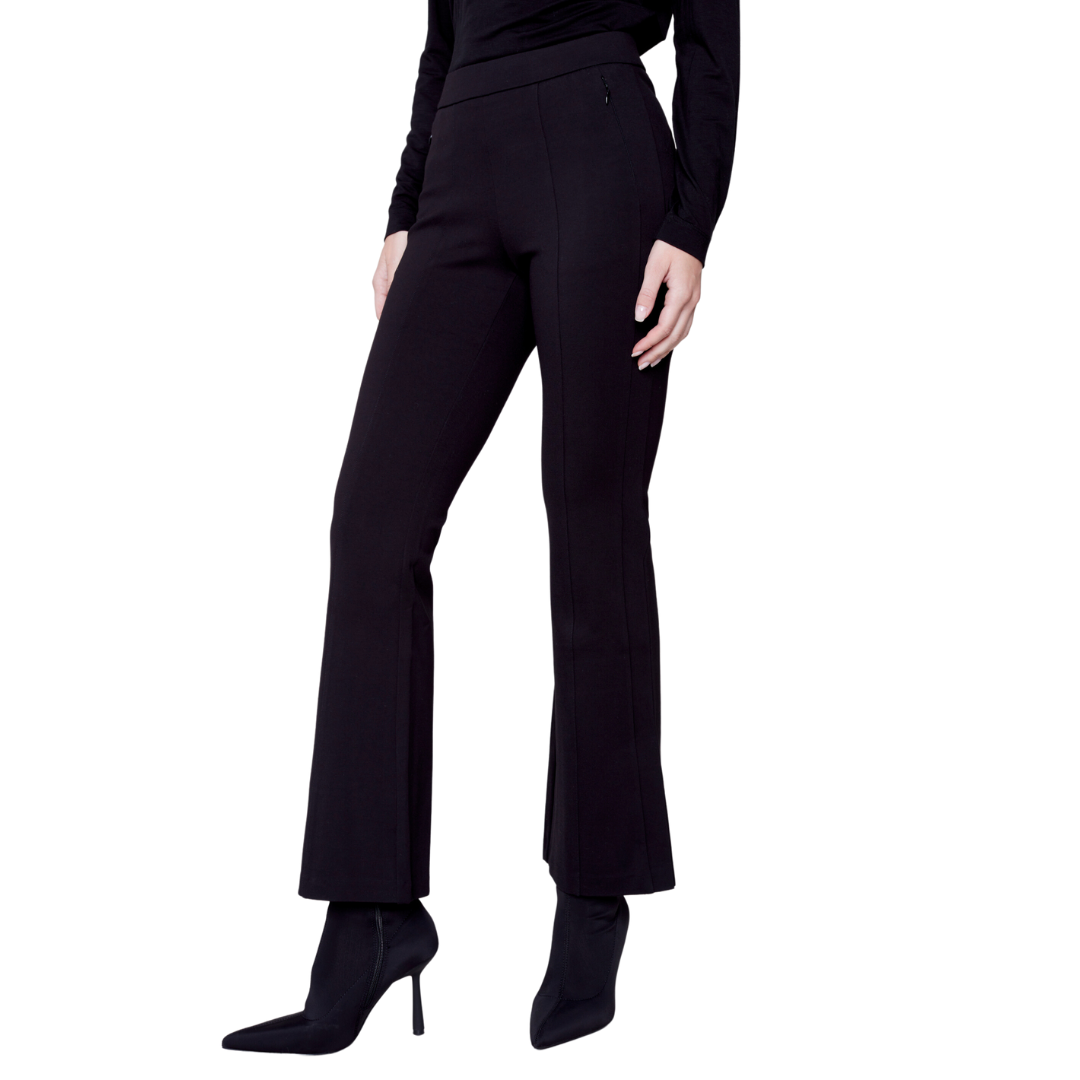  Pearls Boutique - Port Dover Ontario - CharlieB - Pull On Ponte Pant-ErinMeet Erin , The Perfect Pant. A Gorgeous Black Ponte, Pull On Bootcut, With Zippered Pockets, A Truly Versatile Pant. Perfect to Wear For Any Occasion High Rise, 4 pocket styling.