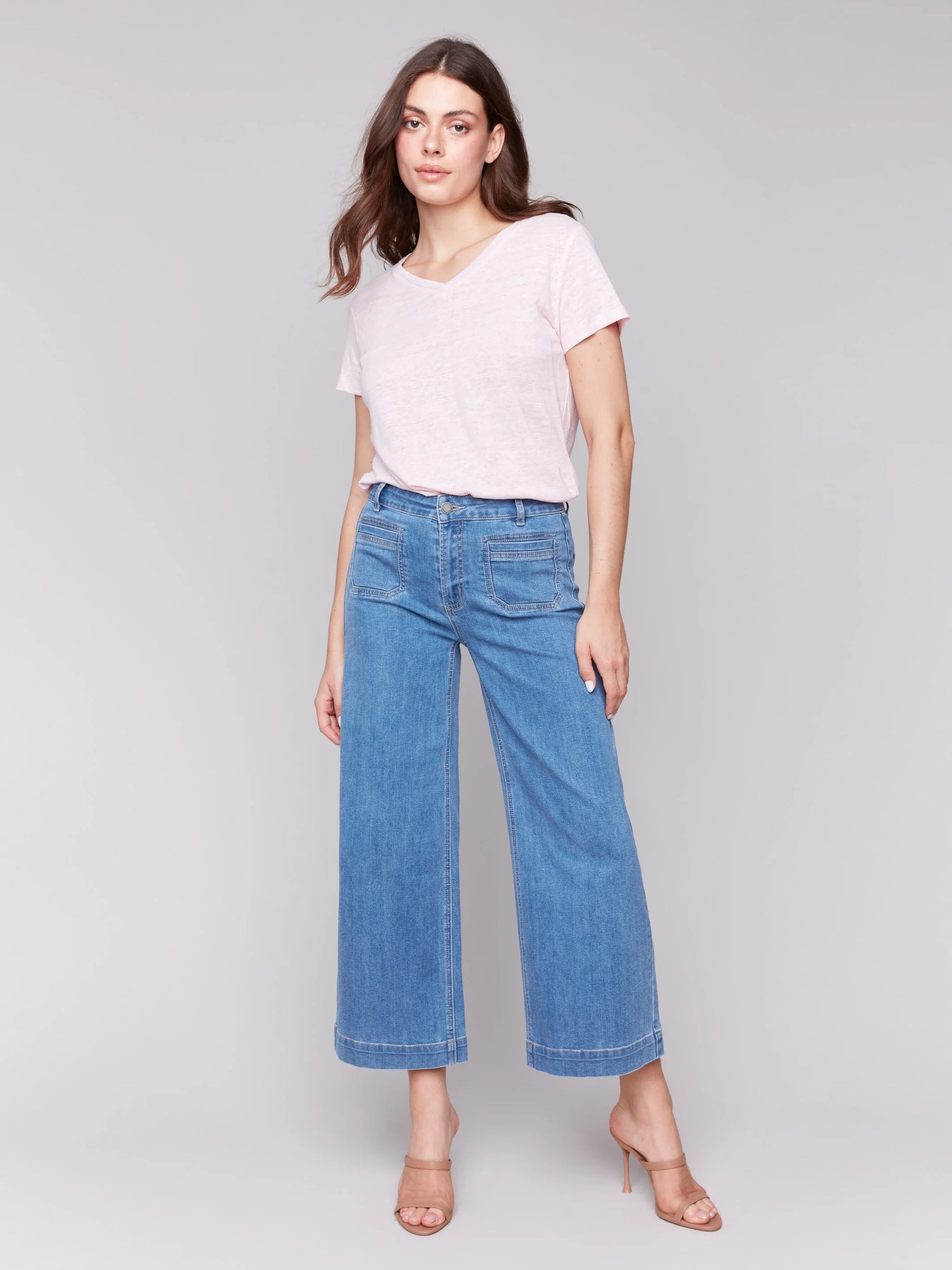 Pearls Boutique-Port Dover Ontario-Charlie B-patch-pocket-flare-jeans-jean-blue-jean-1-c5538
Flare fit for a retro-inspired silhouette

Cropped length for a fresh, modern look

Front patch pockets for added style and functionality

Stretch denim fabric for a comfortable, flexible fit

Regular rise waist for a flattering, classic fit

Available in white and medium denim blue for versatile styling