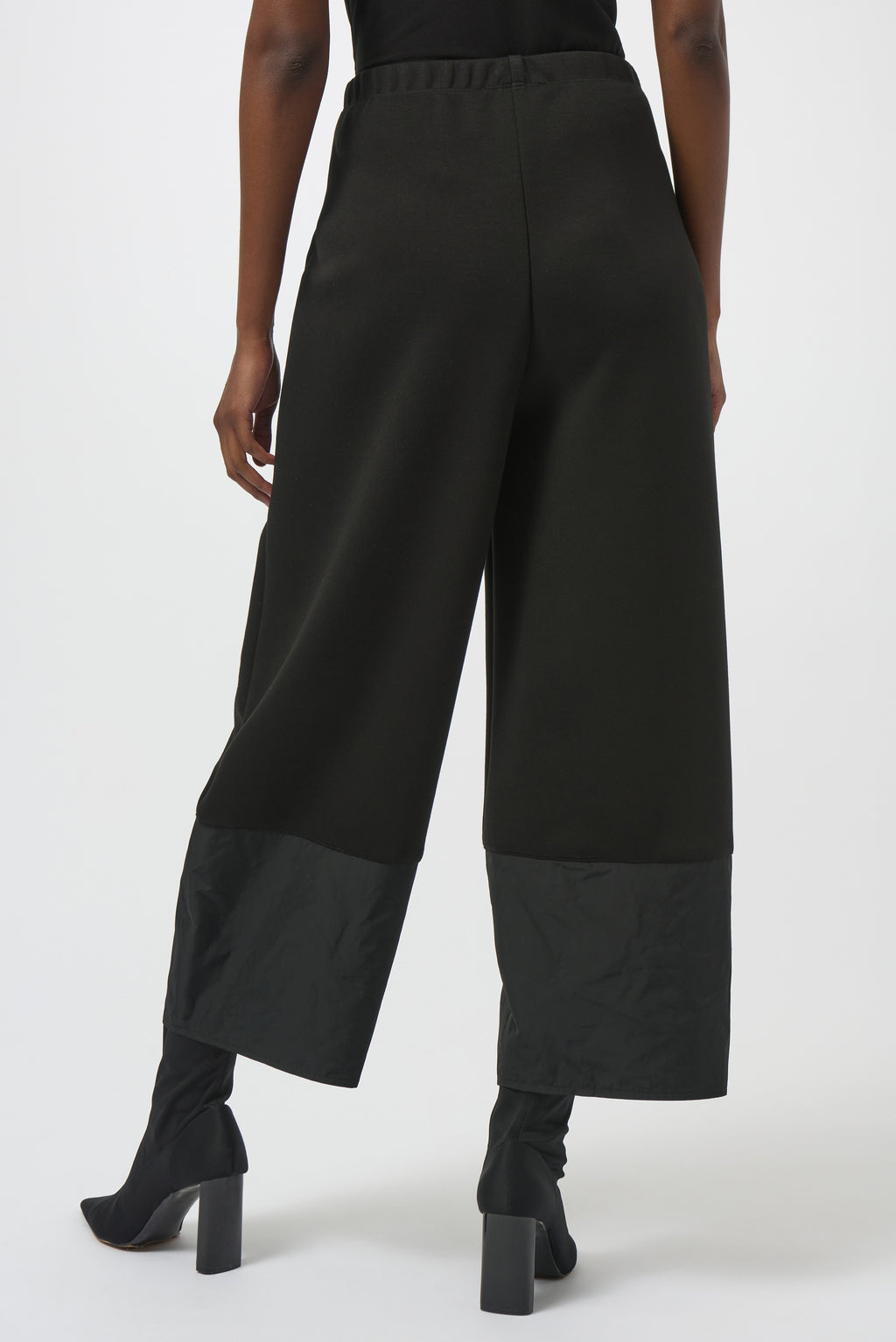 Pearls Boutique-Port Dover Ontario-Joseph Ribkoff | Scuba Jersey and Memory | Balloon Pants-254012-colour Black.Joseph Ribkoff scuba jersey and memory balloon pants with elastic waistband, voluminous leg, and tapered hem in a sleek, structured silhouette
