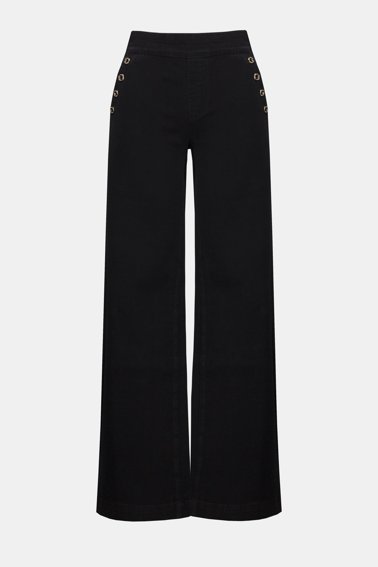Pearls Boutique-Port Dover Ontario-Joseph RibkoggClassic wide leg Pull on Jeans-Black
– Pull-on waistband 
button accents at front pockets 
– Made with eco-conscious Repreve® stretch denim
– Soft, breathable woven fabric with gentle stretch
– Unlined for natural drape and movement



