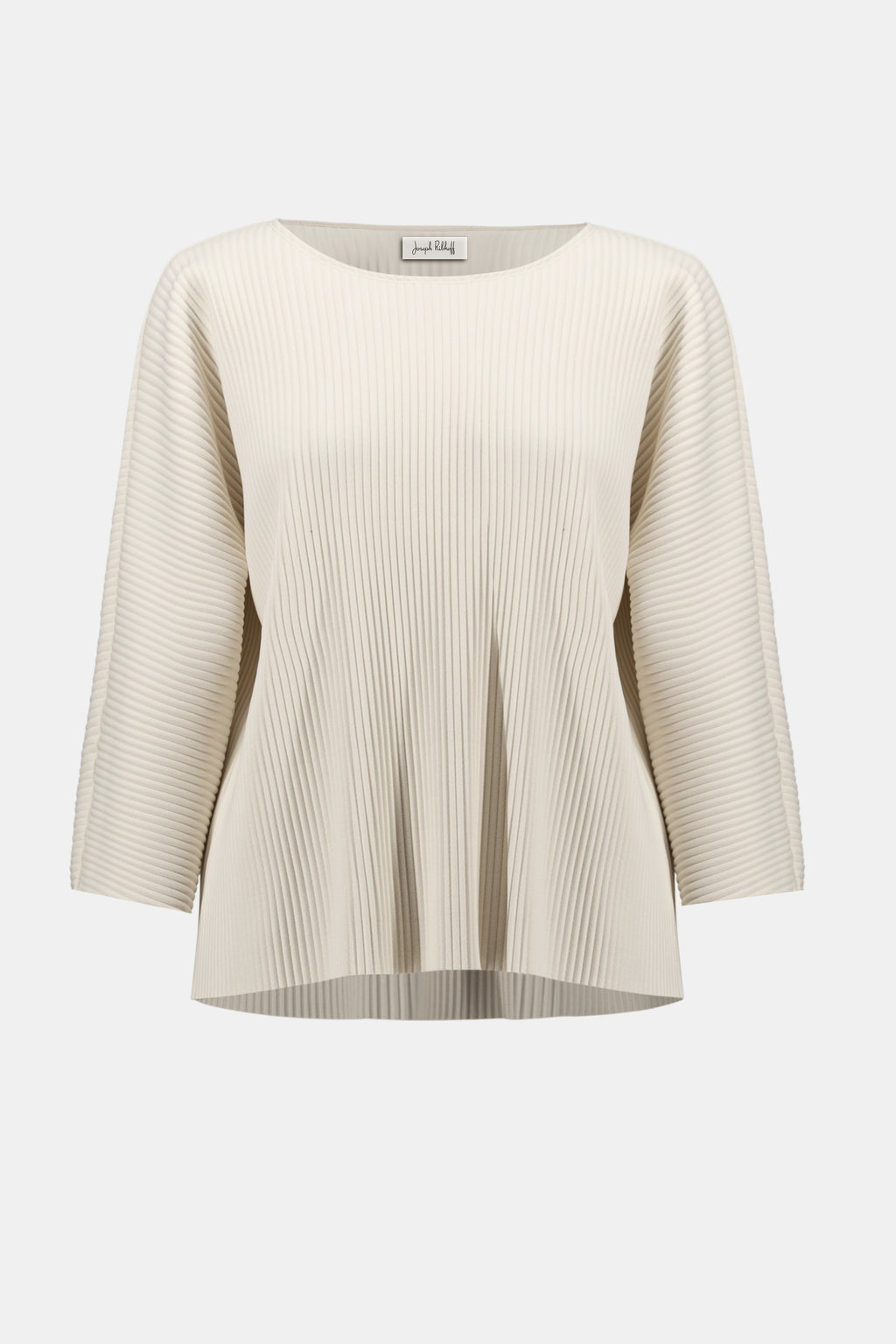 Pearls Boutique-Port Dover Ontario-Joseph Ribkoff | Pleated Scuba Crepe Boxy Top-Colour Birch
– Lightweight scuba crepe with subtle structure
– Delicate pleating for added movement and dimension
– Flattering scoop neckline with soft drape
– Three-quarter dolman sleeves for a contemporary finish
– Relaxed, boxy silhouette for all-day comfort