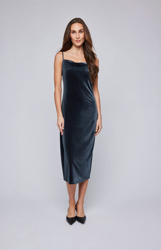 Pearls Boutique - Port Dover Ontario-  Gentle Fawn-Jolene Dress – Holiday Must-Have:

Luxurious soft velvet for a festive touch
Delicate spaghetti straps
Gracefully draped cowl neckline
Flattering, feminine fit
Perfect for holiday parties, evening events, and date nights
Pair with heels for a timeless, sophisticated look
Chic, polished style for the holiday season