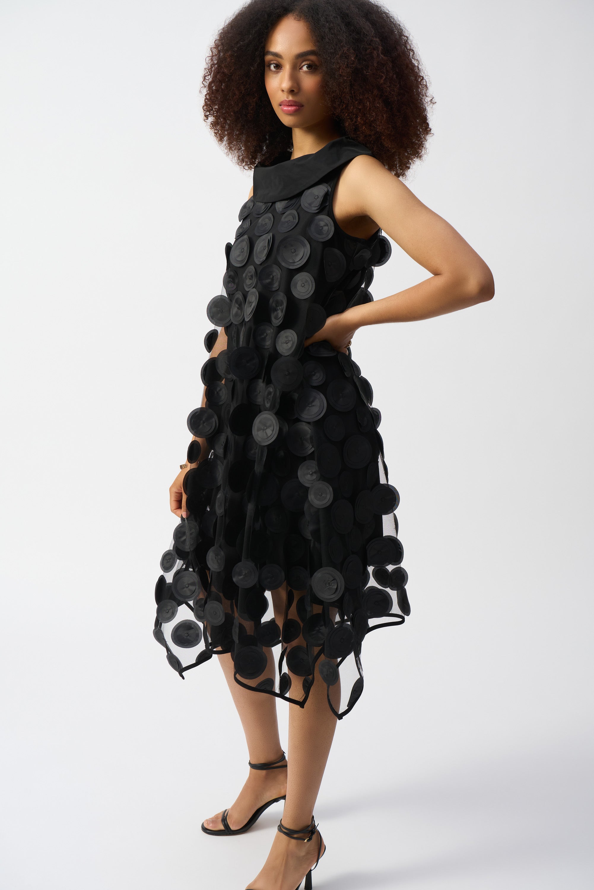Pearls Boutique|Port Dover Ontario|Joseph Ribkoff|3D Dot Sleeveless Trapeze Dress| 251262
• Sculpted cowl collar
• Sleeveless design
• Handkerchief hem
• Textural 3D novelty fabric
• Fully lined

• 100% Polyester
• Lightweight with soft structure
• Airy trapeze silhouette
• Falls below the knee